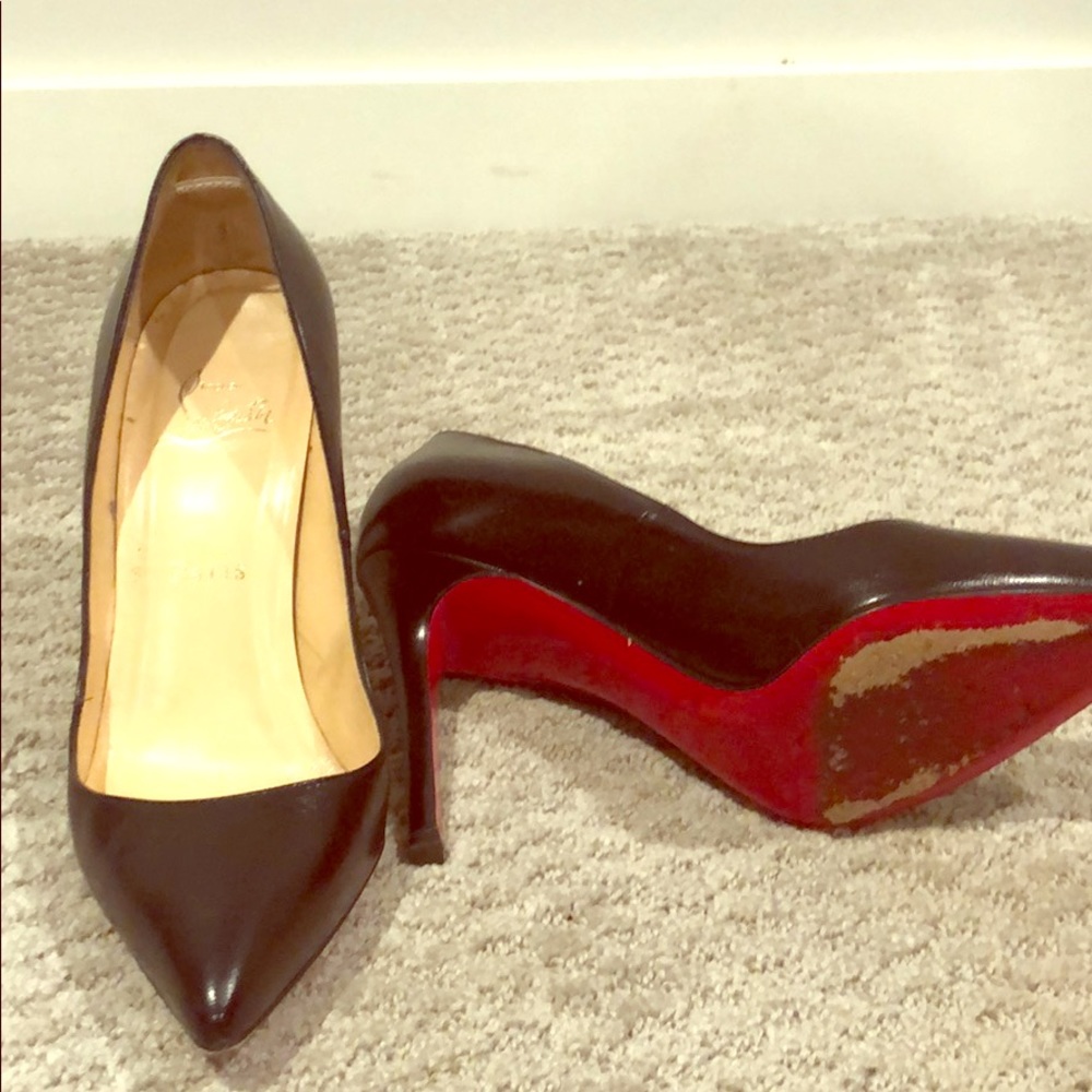 Christian Louboutin black leather pumps